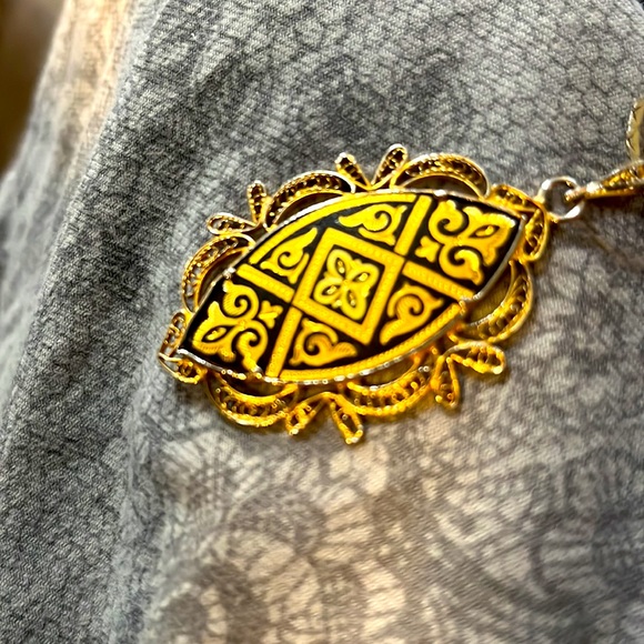 Vintage beautiful long chain necklace with pendant. Chain with clasp.gold filled - Picture 8 of 9